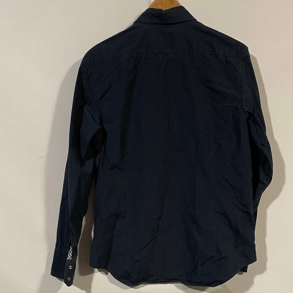 Banana republic snap button down western Men's Navy Button-Up shirt - Picture 3 of 4
